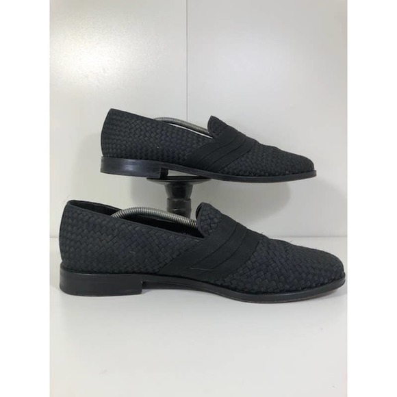 Saks Fifth Avenue Basket Weave Black Leather Slip On Loafer Men\'s US 12 M main image 4